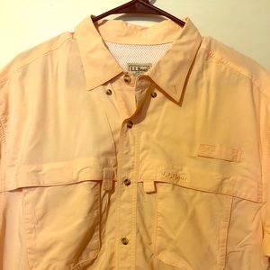 Mens XL LL Bean Mesh Hiking Shirt Button Front